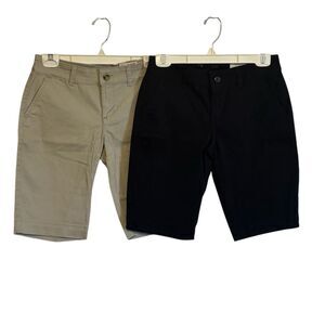 Arizona Jeans Bermuda Shorts Bundle of 2 Black Tan Size 5 NWT